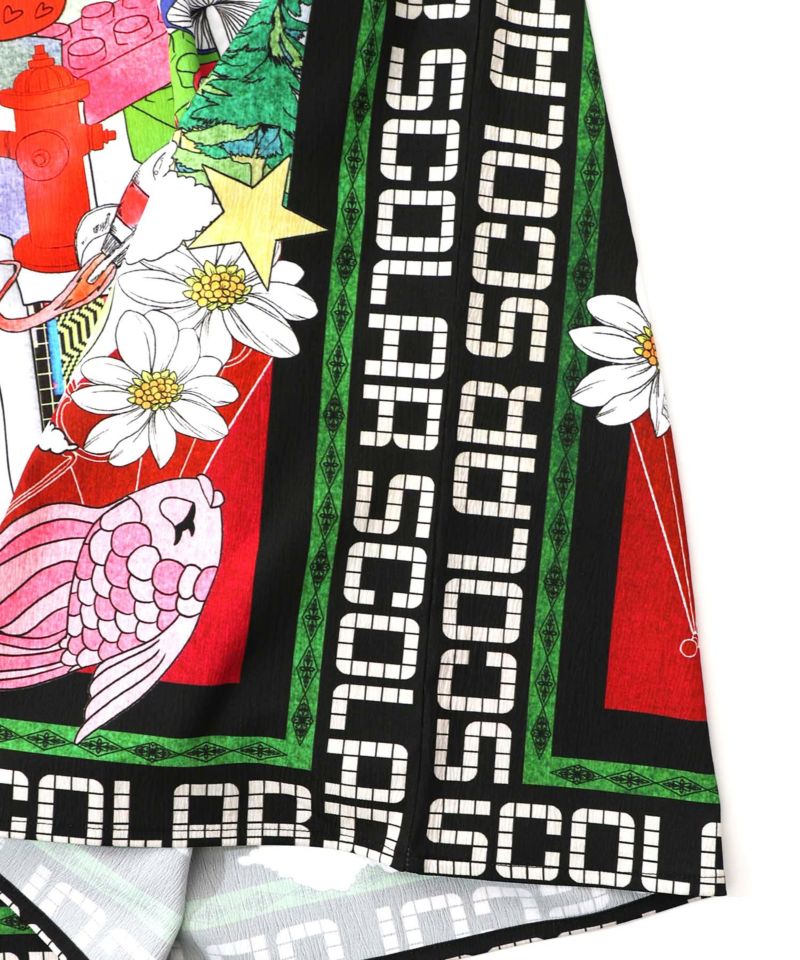 レトロスカーフ柄ワッシャー加工スカート-16