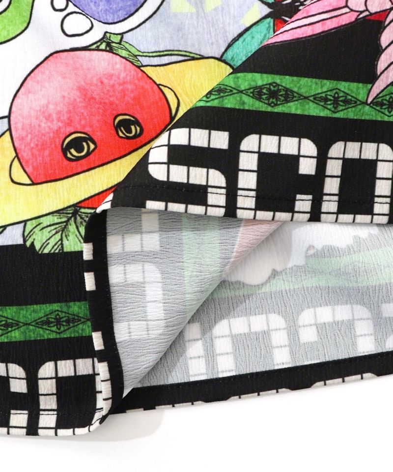 レトロスカーフ柄ワッシャー加工スカート-17