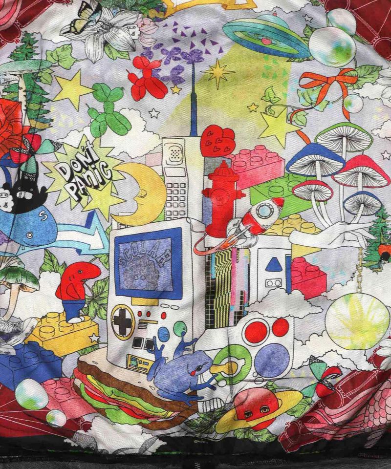 レトロスカーフ柄チュール重ねブルゾン-9