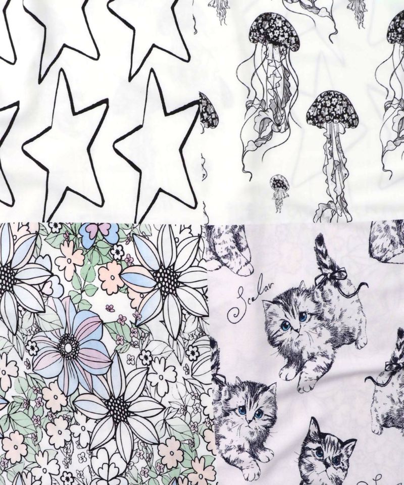 パッチワーク風総柄シャツワンピース-12