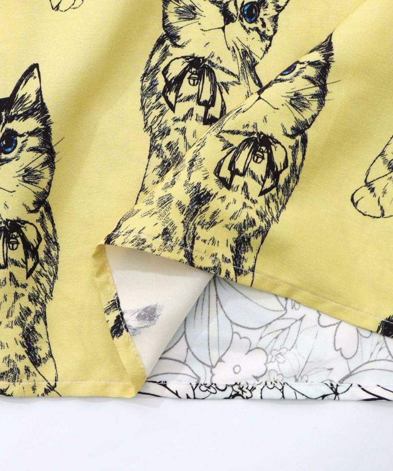 パッチワーク風総柄シャツワンピース-21